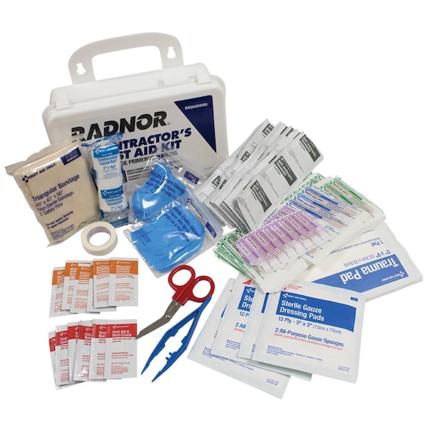 First Aid Kit For Includes 4 Nitrile Exam Gloves, 1 Trauma Pad; 751-499